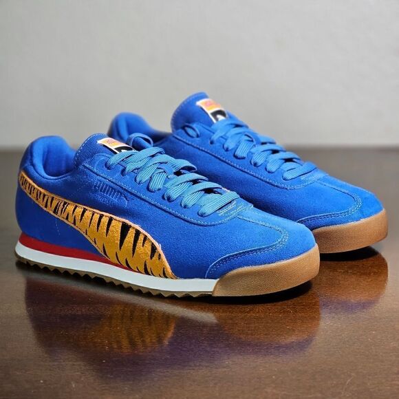 Puma Roma Tony The Tiger Kellogg's Frosted Flakes Suede Shoes Blue Orange W 6.5 - Picture 4 of 14